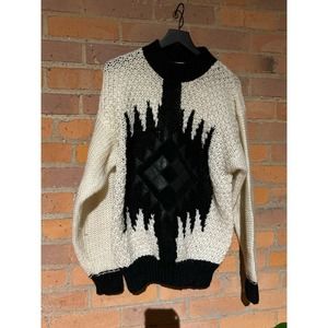 80s leather Sweater